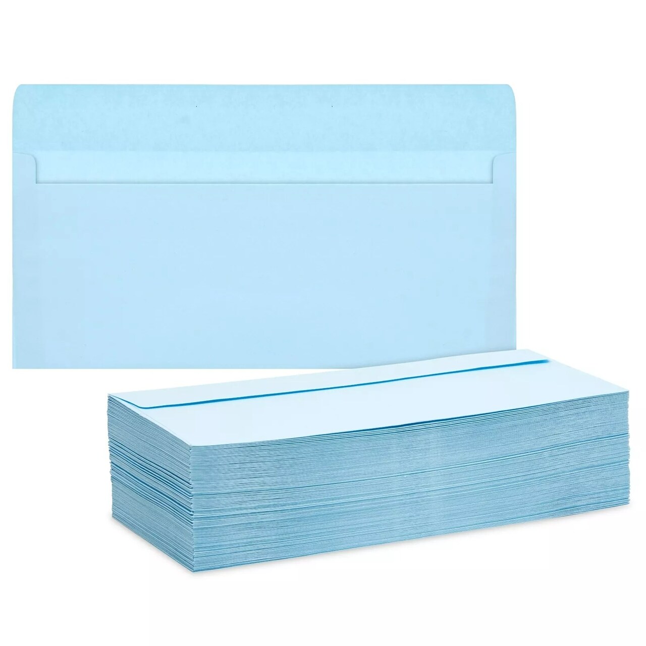 100 Pack #10 Light Blue Business Envelopes for Invitations, 4 1/8 x 9 1/2 In